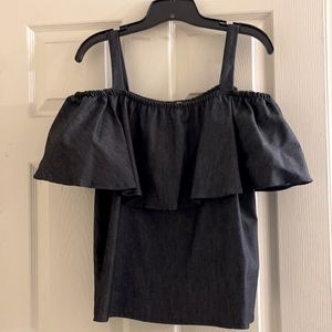 H&H Denim cold shoulder top